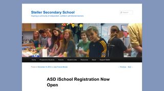 ASD iSchool Registration Now Open | Steller Secondary School