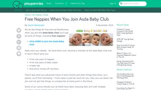 Free Nappies When You Join Asda Baby Club - Playpennies