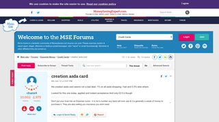 creation asda card - MoneySavingExpert.com Forums