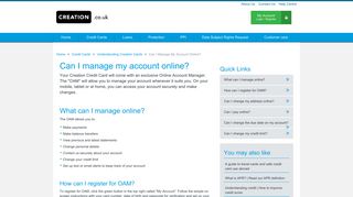 Can I manage my account online? - Creation