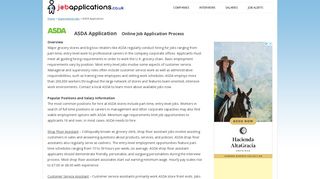 ASDA Job Application