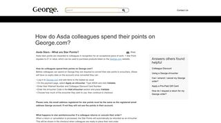How do Asda colleagues spend their points on George.com? - Service