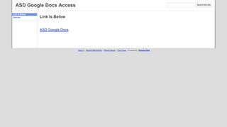 ASD Google Docs Access - Google Sites