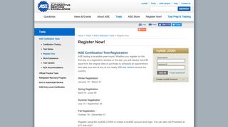 Certification Test Registration - ASE