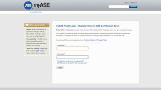 myASE - Visit the myASE Portal website and register for your test.