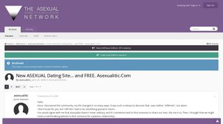 New ASEXUAL Dating Site... and FREE. Asexualitic.Com ...