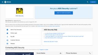 ASG Security: Login, Bill Pay, Customer Service and Care Sign-In