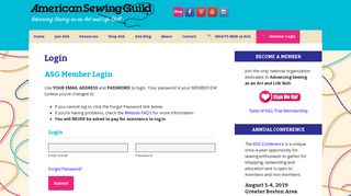 Member Login - American Sewing Guild