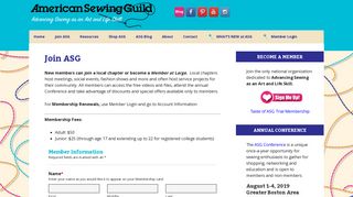 Join ASG - American Sewing Guild