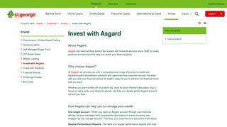 Invest with Asgard, Investments | St.George Bank