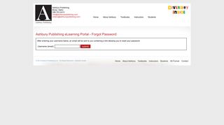 Ashbury Publishing - eLearning Forgot Password