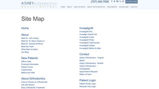Site Map - Ashby Orthodontics | Virginia Beach Norfolk Chesapeake VA