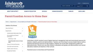Parent/Guardian Access to Home Base - Asheboro City Schools