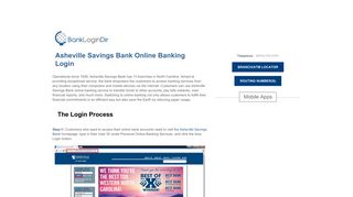 Asheville Savings Bank Online Banking Login | banklogindir.com ...