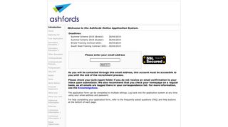Ashfords Online Application Form