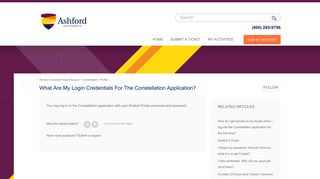 What are my login credentials for the Constellation application ...
