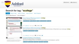eCollege - Ashford University - Kaltura