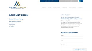 Account Login | Ashford Advisors