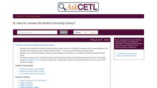 How do I access the Ashford University Library? - AskCETL - 24/7 ...