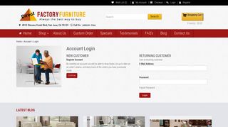 Account Login - Direct Factory Furniture