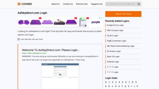 Ashleydirect.com Login