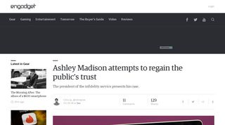 Ashley Madison attempts to regain the public's trust - Engadget