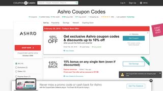 15% Off Ashro Coupons & Coupon Codes - January 2019