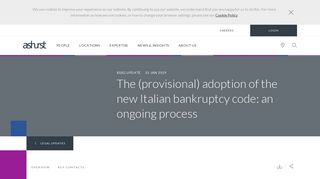 (provisional) adoption of the new Italian bankruptcy code - Ashurst