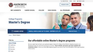 Online Master's Degree Programs - Ashworth College