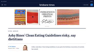 Ashy Bines' Clean Eating Guidelines risky, say dietitians