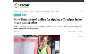 Ashy Bines abused online for ripping off recipes in her 'clean eating' plan