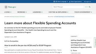 Learn more about Flexible Spending Accounts | Mass.gov