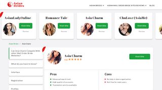 Asia Charm dating site review: read expert overview - Asian Brides