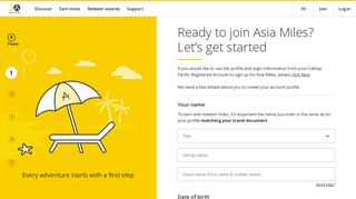 Ready to join Asia Miles? Let's get started - Asia Miles