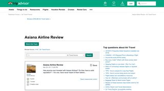 Asiana Airline Review - Air Travel Forum - TripAdvisor