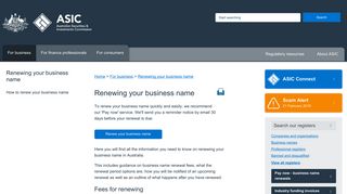 Renewing your business name | ASIC - Australian Securities and ...