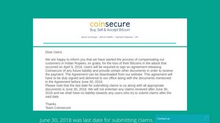 Coinsecure - Updating