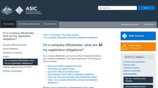I'm a company officeholder, what are my registration obligations? - ASIC