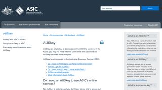 AUSkey | ASIC - Australian Securities and Investments Commission