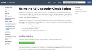 ASID Security Check Scripts - Facebook Login