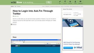 How to Login Into Ask.Fm Through Twitter: 7 Steps (with Pictures)