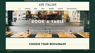 Book A Table Online With Us Today | ASK Italian