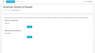 Forgotten password - American School of Kuwait
