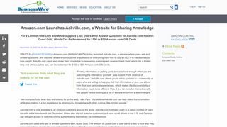 Amazon.com Launches Askville.com, a Website for Sharing ...