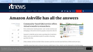 Amazon Askville has all the answers - Software - iTnews