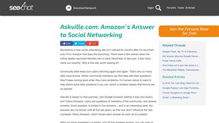 Askville.com: Amazon`s Answer to Social Networking - SEO Chat
