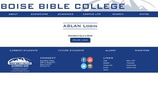 ASLAN Login | Boise Bible College