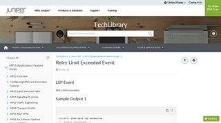 Retry Limit Exceeded Event - TechLibrary - Juniper Networks