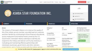 ASMBA STAR Foundation Inc. - GuideStar Profile