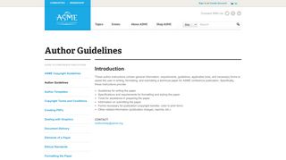 Author Guidelines - The American Society of Mechanical Engineers